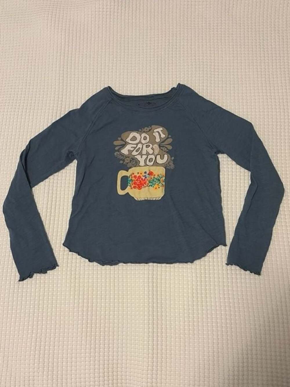 Natural Life Cotton Raglan Long Sleeve Tee Do It For You Cup Graphic XS